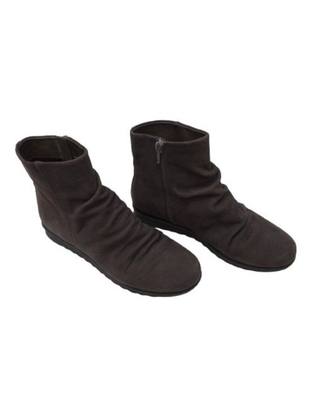 Vaneli Sport Nubuck Ruched Ankle Zip Booties Gray Size 6.5M Boho Clean Girl